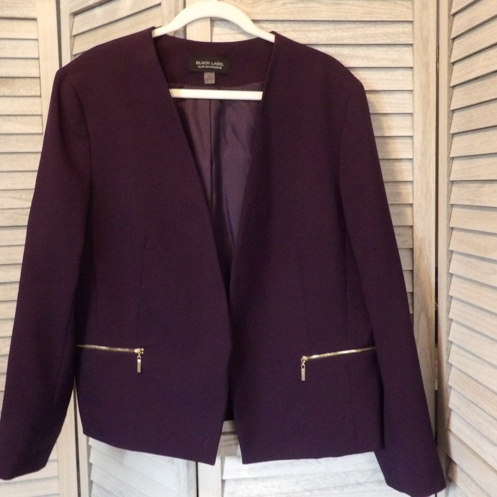 Black Label by Evan Picone Deep Purple Blazer